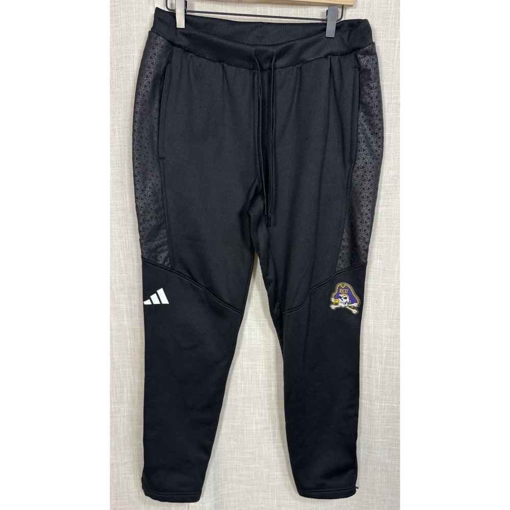 Adidas East Carolina Pirates ECU Purple Black Joggers Pants Shirt Men's L Large - Picture 10 of 12
